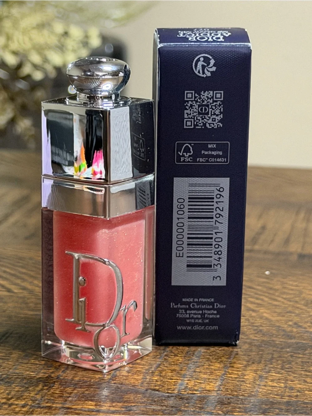 Dior-077 Rosy Candy Sparkly- Addict Lip Glow Oil Ultra-Shine- New Full size